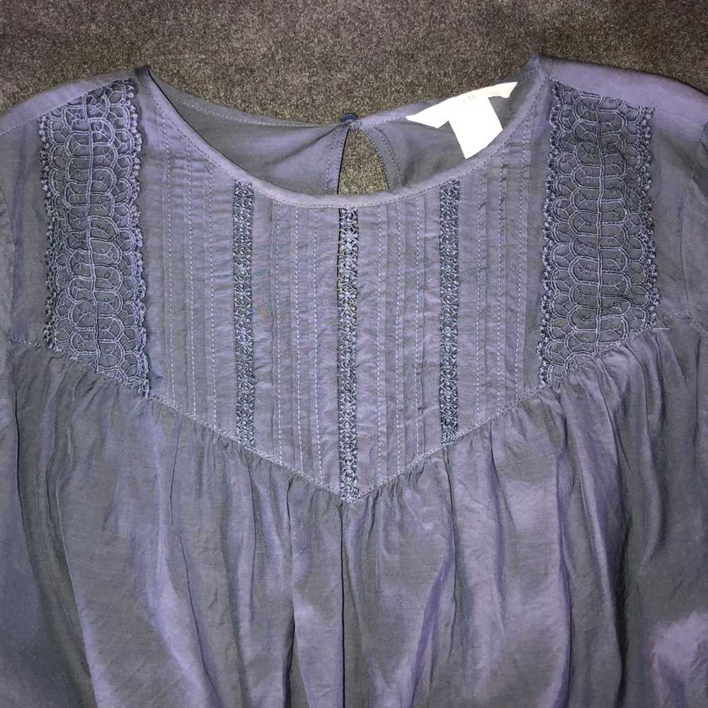 Dark blue fancy h&m top